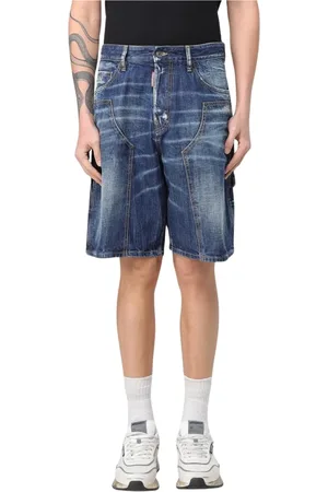 Dsquared2 Homme, Shorts, Bleu, Taille: 2XL Shorts en Denim Déchiré Fabriqués avec Attention