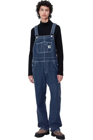 Carhartt Femme, Combinaisons et Ensembles, Bleu, Taille: 38 FR Salopette Bleue Bib Overall Straight Classique