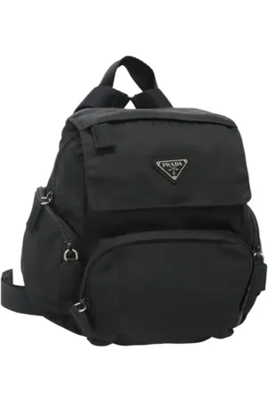 Prada Femme, Pre-owned, Noir, Taille: ONE Size Pre-owned Nylon sacs-dos