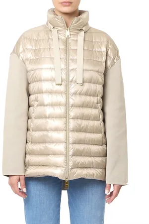 HERNO Femme, Vestes, , Taille: 42 FR Manteau long matelassé avec manches en tricot