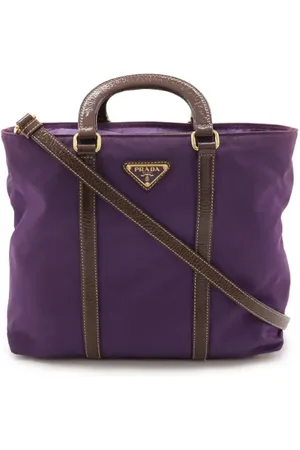 Prada Femme, Pre-owned, Violet, Taille: ONE Size Pre-owned Cuir cabas