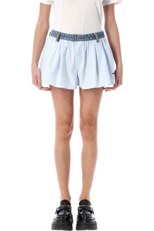 Alexander Wang Femme, Shorts, Bleu, Taille: 48 FR Denim Band Oxford Shorts