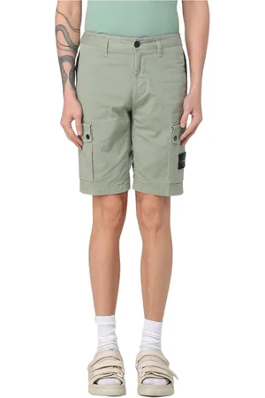 Stone Island Homme, Shorts, Vert, Taille: W37 Shorts Cargo Élégants avec Plusieurs Poches