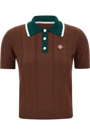 Casablanca Femme, Tops, Brun, Taille: 38 FR Polo Marron avec Patch Logo