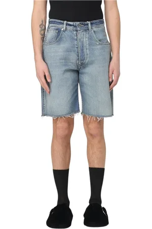 Maison Margiela Homme, Shorts, Bleu, Taille: W32 Shorts en jean élégants avec ourlet brut