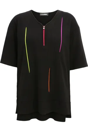 DORIS S Femme, Blouses et Chemises, Noir, Taille: 48 FR Tunique Élégante avec Fermetures Éclair Décoratives