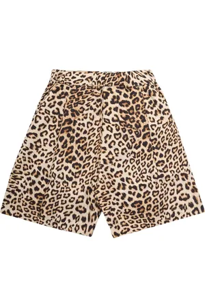 A PAPER KID Homme, Shorts, Brun, Taille: L Shorts Imprimé Léopard