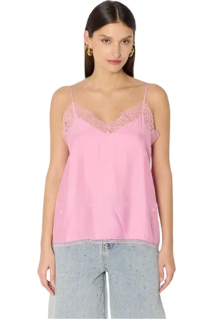 Berenice Femme, Tops, Rose, Taille: 38 FR Taylor | Top rose à bretelle avec dentelle et motifs Love