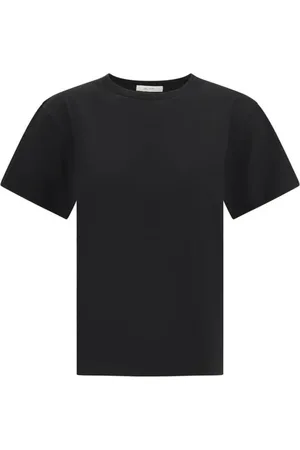The Row Femme, Tops, Noir, Taille: 40 FR T-shirt en mélange de soie à col rond côtelé