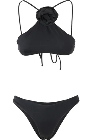 Serafini Femme, Maillots de bain, Noir, Taille: 40 FR Haut Bandeau Noir avec Détails Roses