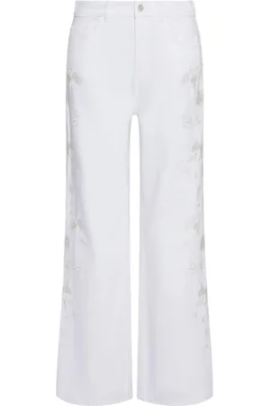MARELLA Femme, Pantalons, Blanc, Taille: 40 FR Jean Large Jambe Blanc