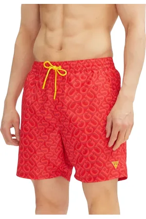 Guess Homme, Maillots de bain, Rouge, Taille: M Maillot Rouge Lisse Élastique Ajustement