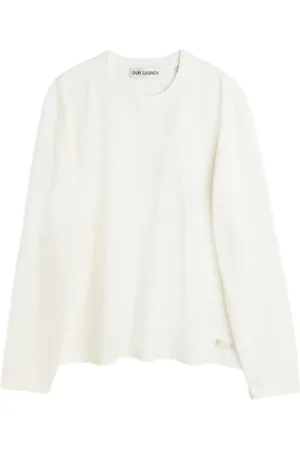 OUR LEGACY Homme, Tops, Blanc, Taille: S T-shirt en Coton Blanc à Col Rond
