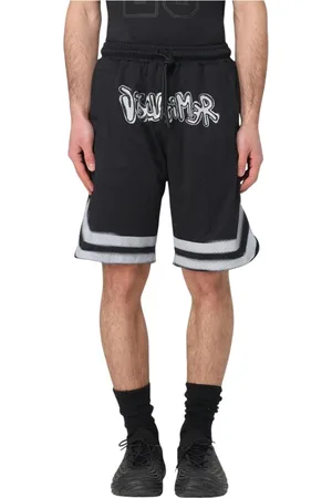 DISCLAIMER Homme, Shorts, Noir, Taille: S Shorts Homme Casual Imprimé Graffiti