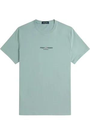 Fred Perry Homme, Tops, Bleu, Taille: L T-shirt col rond sportswear en bleu argent