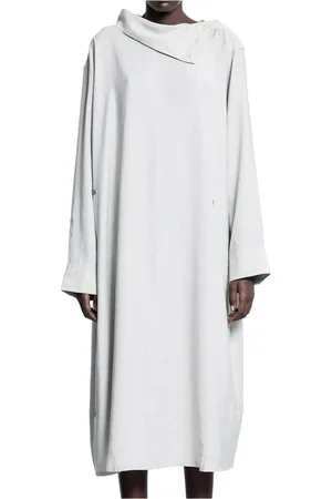 STUDIO NICHOLSON Femme, Robes, Gris, Taille: 36 FR Robe Asymétrique à Plis Avant
