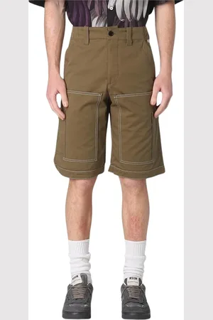 Msgm Homme, Shorts, Vert, Taille: M Shorts Cargo Verts avec Coutures Contrastées