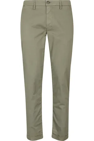 RE-HASH Homme, Pantalons, Vert, Taille: W33 Pantalon Chinolino Élégant avec Revers