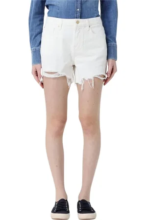 7 for all Mankind Femme, Shorts, Blanc, Taille: W27 Shorts en Denim Blancs Distressed