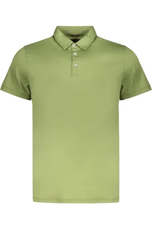 MOORER Homme, Tops, Vert, Taille: M Polo en coton avec boutons en nacre