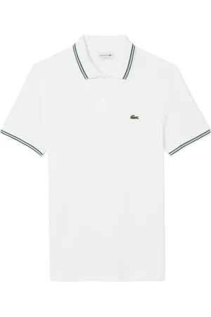 Lacoste Homme, Tops, Blanc, Taille: 2XL Polo Classique avec Finitions Décoratives