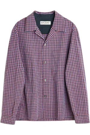 OUR LEGACY Homme, Chemises, Multicolore, Taille: M Chemise Violette en Coton Heusen Col Classique