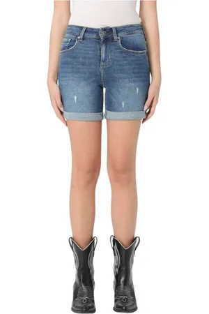 Liu Jo Femme, Shorts, Bleu, Taille: W27 Shorts en Denim Élégants Avec Revers