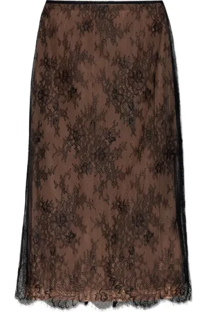 Self-Portrait Femme, Jupes, Noir, Taille: 40 FR Jupe Noire en Mesh avec Fente Arrière