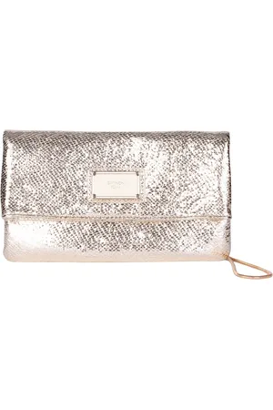 Gattinoni Femme, Sacs, Jaune, Taille: ONE Size Pochette Fluffy avec Fermeture Logo Avant