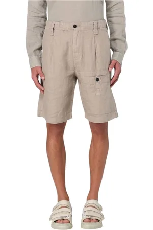 C.P. Company Homme, Shorts, Vert, Taille: XS Shorts Casual en Lin Vert