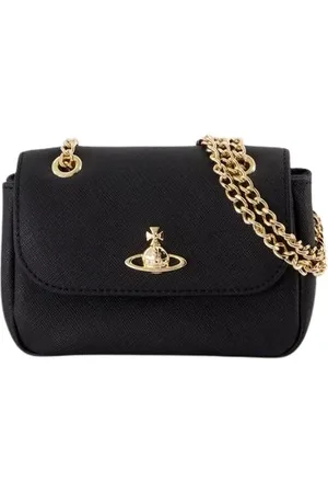 Vivienne Westwood Femme, Sacs, Noir, Taille: ONE Size Sac bandoulière en cuir noir