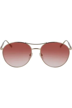 Longchamp Femme, Accessoires, Jaune, Taille: ONE Size Lunettes de soleil dorées en métal