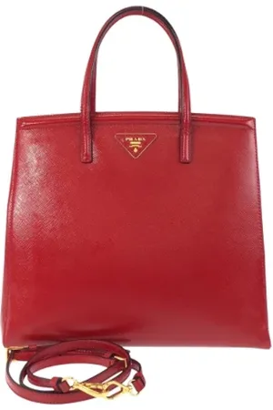 Prada Femme, Pre-owned, Rouge, Taille: ONE Size Pre-owned Cuir cabas