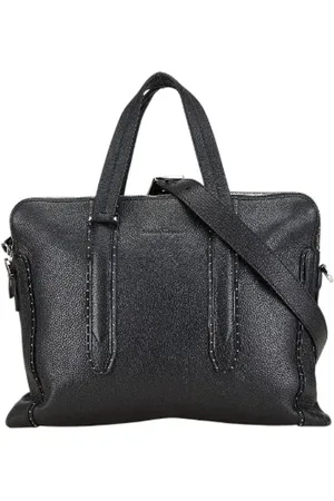 Salvatore Ferragamo Femme, Pre-owned, Noir, Taille: ONE Size Pre-owned Cuir sacoches-mallettes