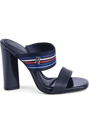 Tommy Hilfiger Femme, Chaussures, Bleu, Taille: 39 EU Mules à talons rayés bleus