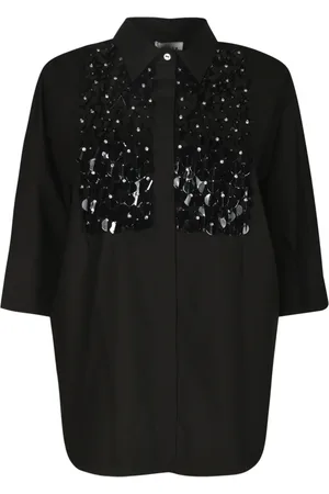 P.A.R.O.S.H. Femme, Blouses et Chemises, Noir, Taille: 42 FR Chemise Noire pour Homme