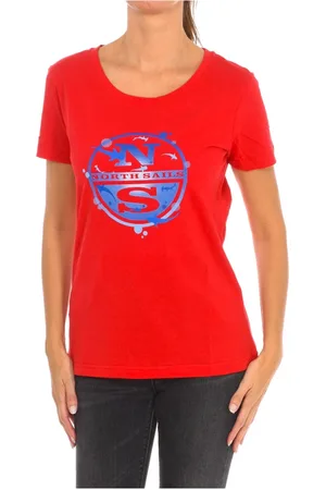 North Sails Femme, Tops, Rouge, Taille: 38 FR T-shirt à manches courtes avec encolure côtelée