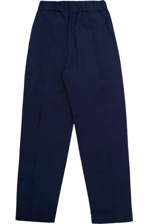 A PAPER KID Homme, Pantalons, Bleu, Taille: M Pantalon en Popeline Bleu Foncé