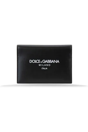 Dolce & Gabbana Homme, Accessoires, Noir, Taille: ONE Size Porte-passeport en cuir avec emplacements pour cartes