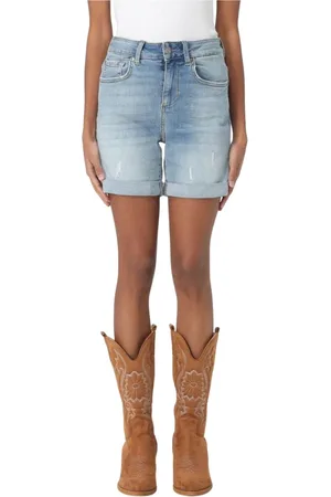 Liu Jo Femme, Shorts, Bleu, Taille: W26 Shorts en Denim Déchiré pour Femmes