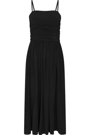 Max Mara Femme, Robes, Noir, Taille: 38 FR Robe midi sans manches noire avec haut bandeau