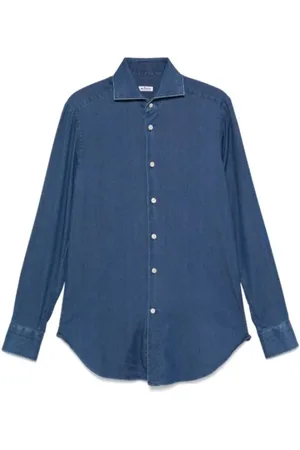 Kiton Homme, Chemises, Bleu, Taille: L Chemise Sport Denim