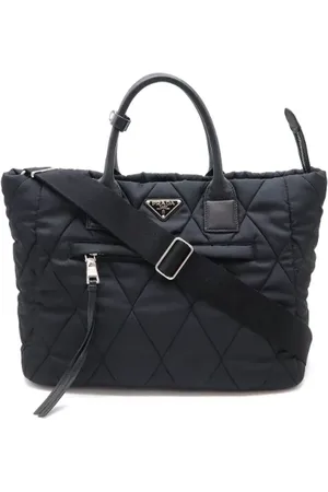 Prada Femme, Pre-owned, Noir, Taille: ONE Size Pre-owned Cuir cabas