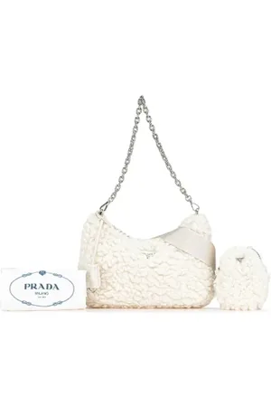 Prada Femme, Pre-owned, Blanc, Taille: ONE Size Pre-owned Toile sacs-main