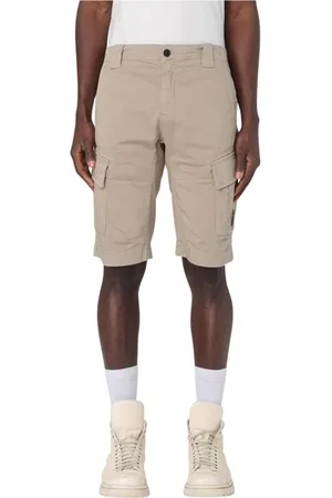 C.P. Company Homme, Shorts, Vert, Taille: S Shorts Cargo Kaki avec Plusieurs Poches
