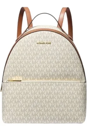 Michael Kors Femme, Sacs, Blanc, Taille: ONE Size Sac à Dos avec Imprimé Signature et Détails Dorés