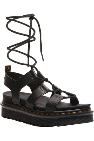 Dr. Martens Femme, Chaussures, Noir, Taille: 36 EU Sandales Noires Basses