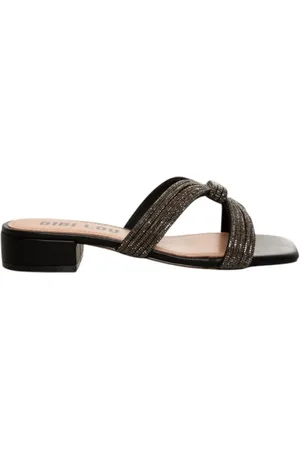 Bibi Lou Femme, Chaussures, Noir, Taille: 38 EU Sandale en cuir noir ornée