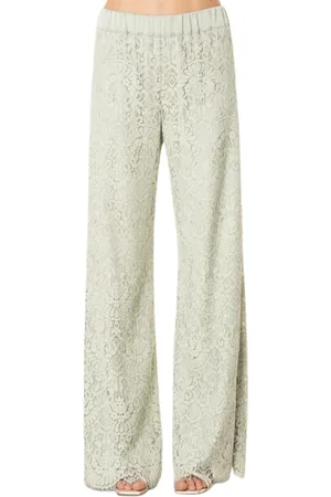 D.EXTERIOR Femme, Pantalons, Vert, Taille: 40 FR Pantalon en Dentelle Vert Jade