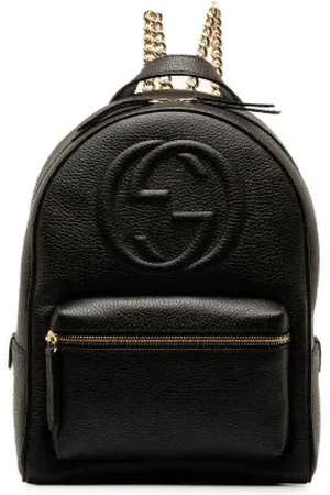 Gucci Femme, Pre-owned, Noir, Taille: ONE Size Pre-owned Cuir sacs-dos